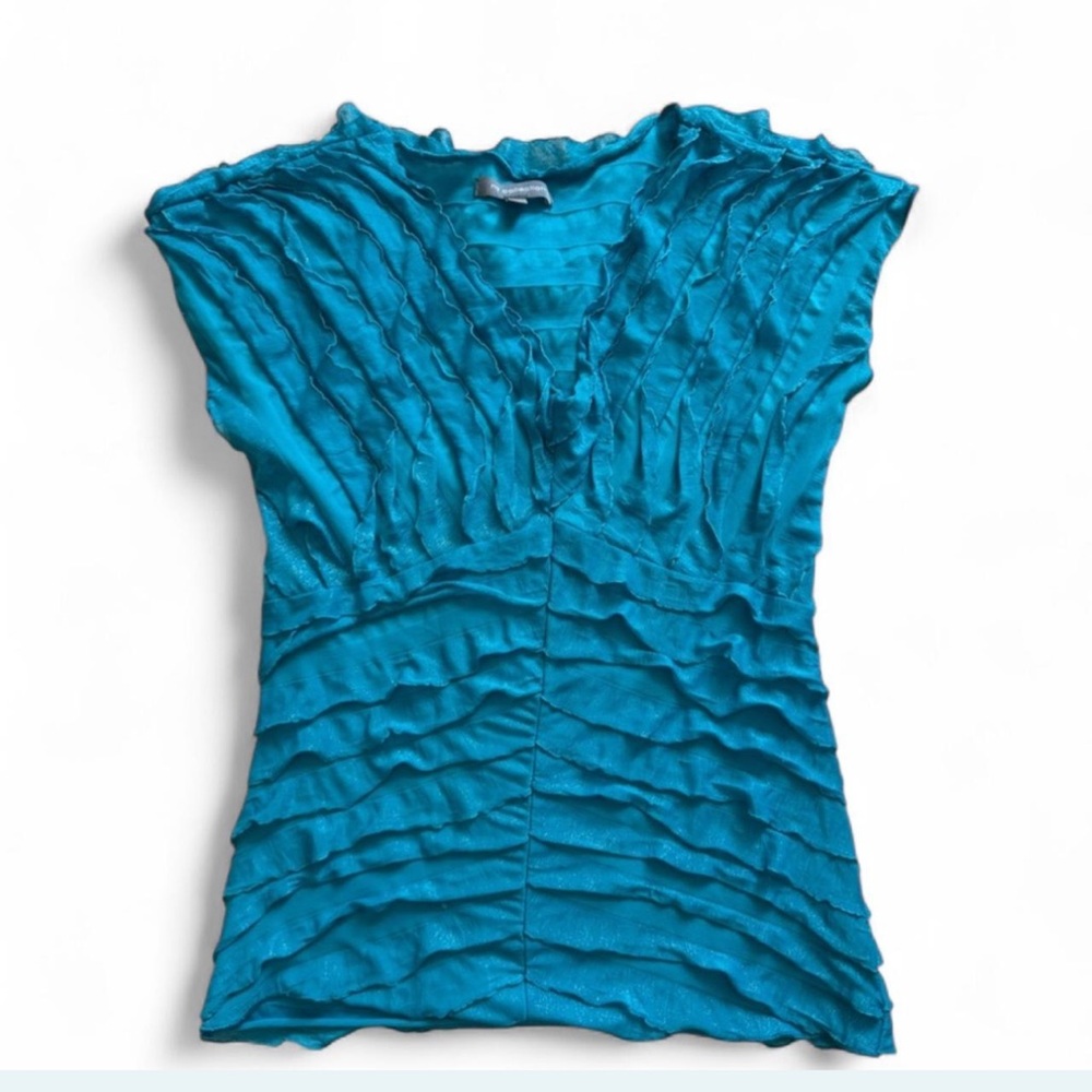 Y2K ruffle shimmer top